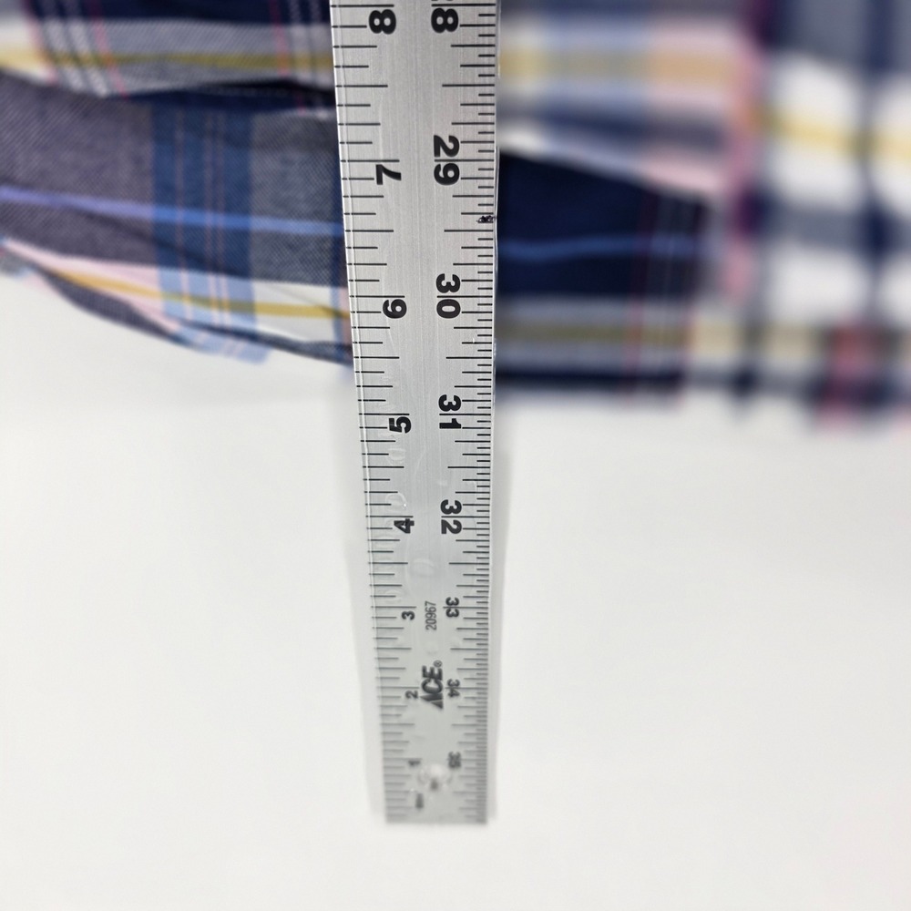Ralph Lauren Plaid Shirt Mens LRGE Classic Heritage Cotton Button Down Blue Pink - Picture 5 of 10